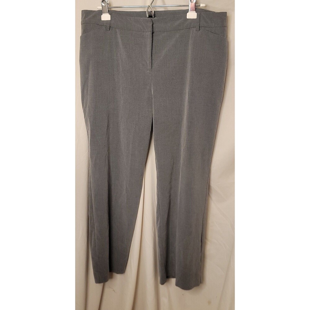 Fashion Bug Womens 18WP Gray Dress Pants Petite Stretch Career Office Slacks